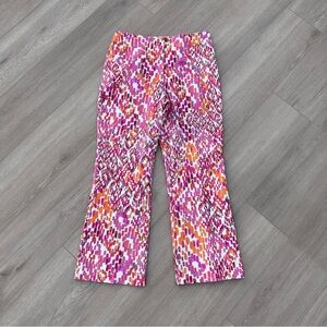 Estelle and Finn multicolor cropped flare leg pants size 4 pink red orange